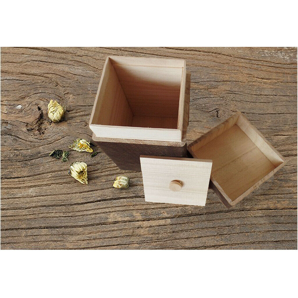 Prtable Wooden Tea  Box Canister Travel Food Storage Candy Jar Container Box for