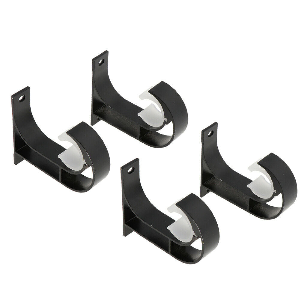 4 Pieces Aluminum Alloy Curtain Brackets Drapery Rod Holder Hardware Black