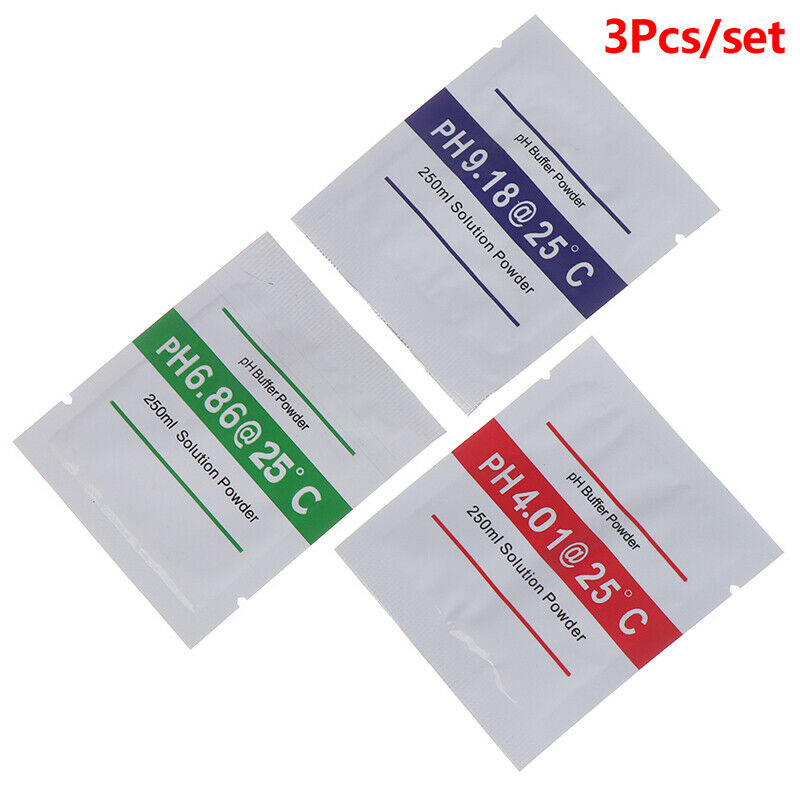 3Pcs PH Buffer Measure Calibration Solution ph4.00/ 6.86 /9.18 Calibration Poi W