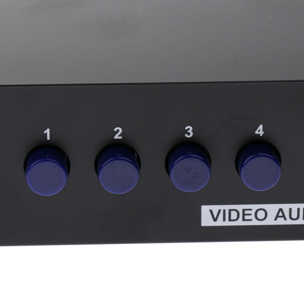1 to 4 Port RCA Video Audio AV Switcher Selector 4-Way TV DVD Splitter Box -