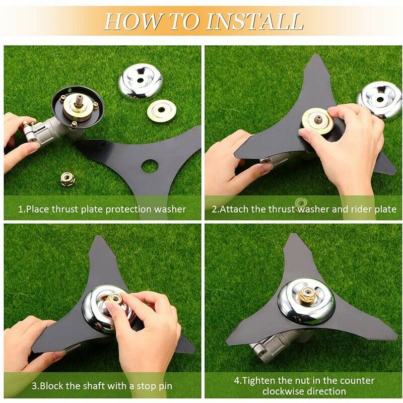 8 Pieces Weed Lawnmower Blade Adapter Kit Weed Grass Blade Adapter Include ThrY5