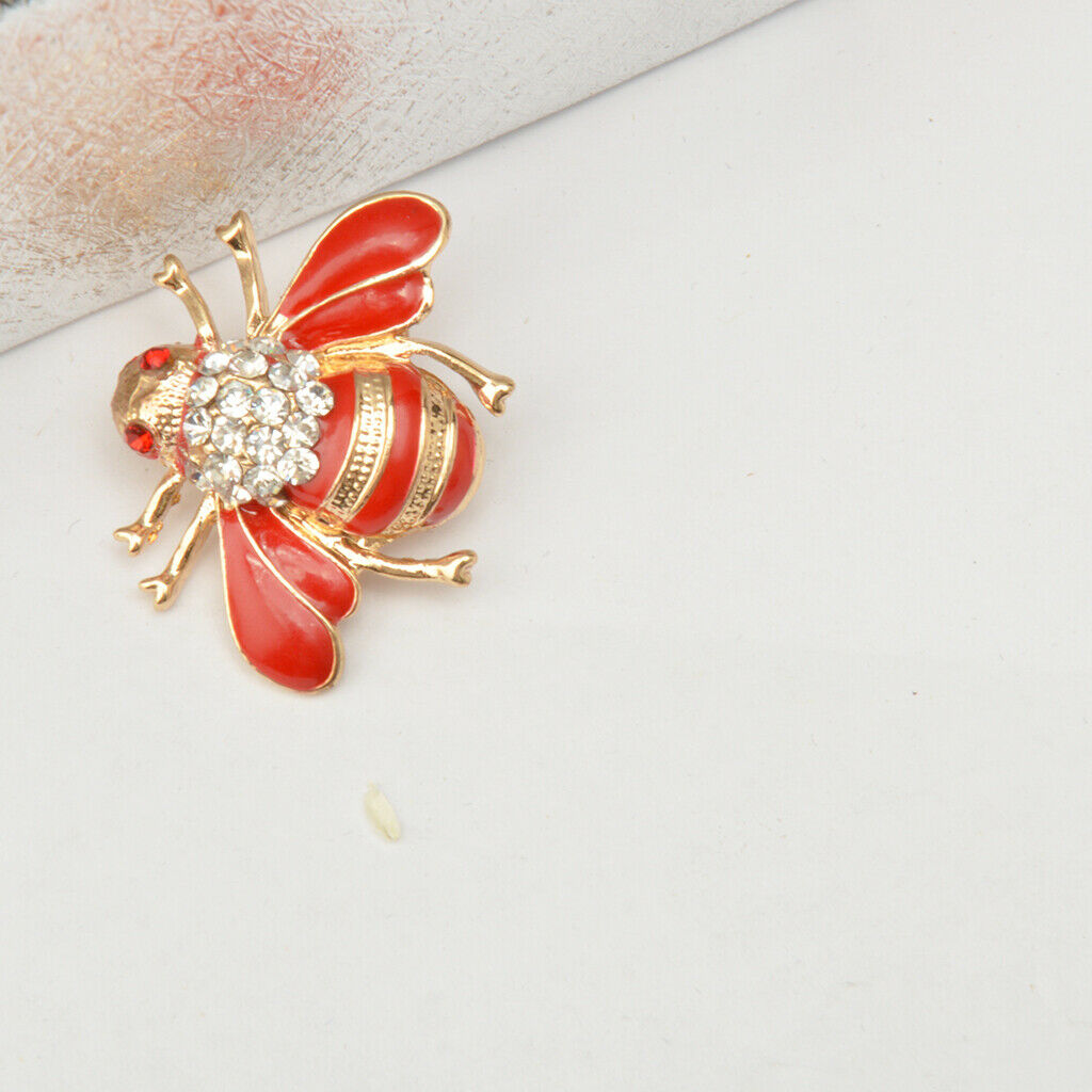4 Pieces Rhinestone Crystal Insect Animal Honeybee Brooch Pin Broach