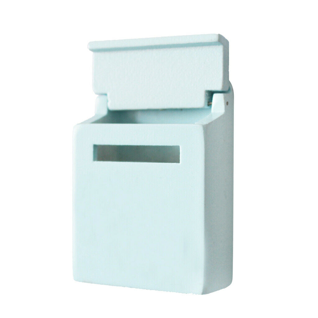 Blue Wooden Mailbox Steepletop Door with 1/12 Hardware