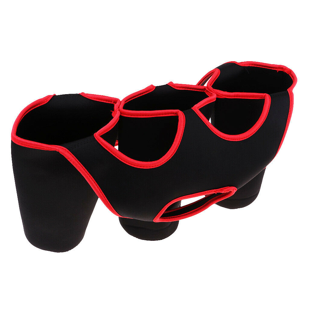 Insulated Water Bottle Holder Bag Sleeve for 3 Pack Bottle Black Red