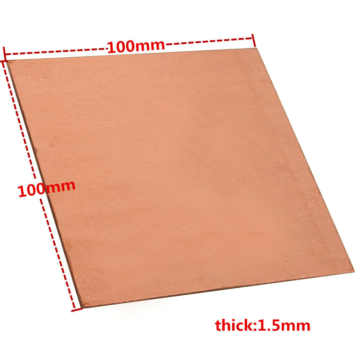 1PC 99.9% Pure Copper Cu Metal Sheet Plate 1.5mm*100mm*100mm