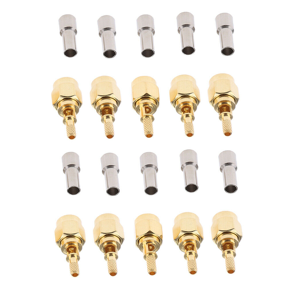 10x Connector SMA Male Plug Pin Crimp Window for RG174,RG316