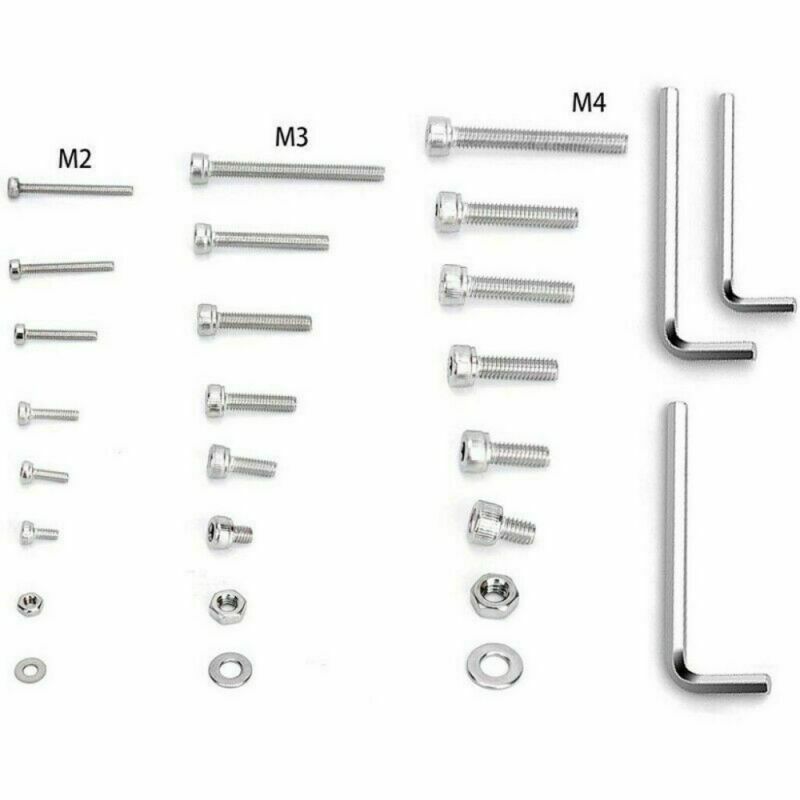 1080x M2 M3 M4 304 Metric Hex Socket Head Cap Screws Bolt Nut Assortment Set
