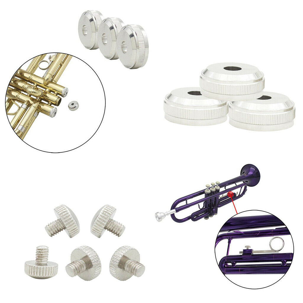 Replacement Trumpet Bottom Screws+Trumpet Slide Finger Ring Screws for Trumpet