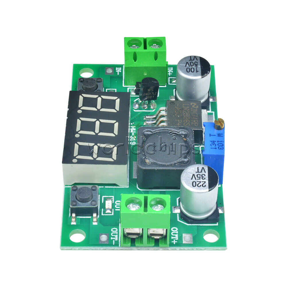 DC to DC Buck Step Down Converter Module LM2596 Voltage Regulator Led Voltmeter