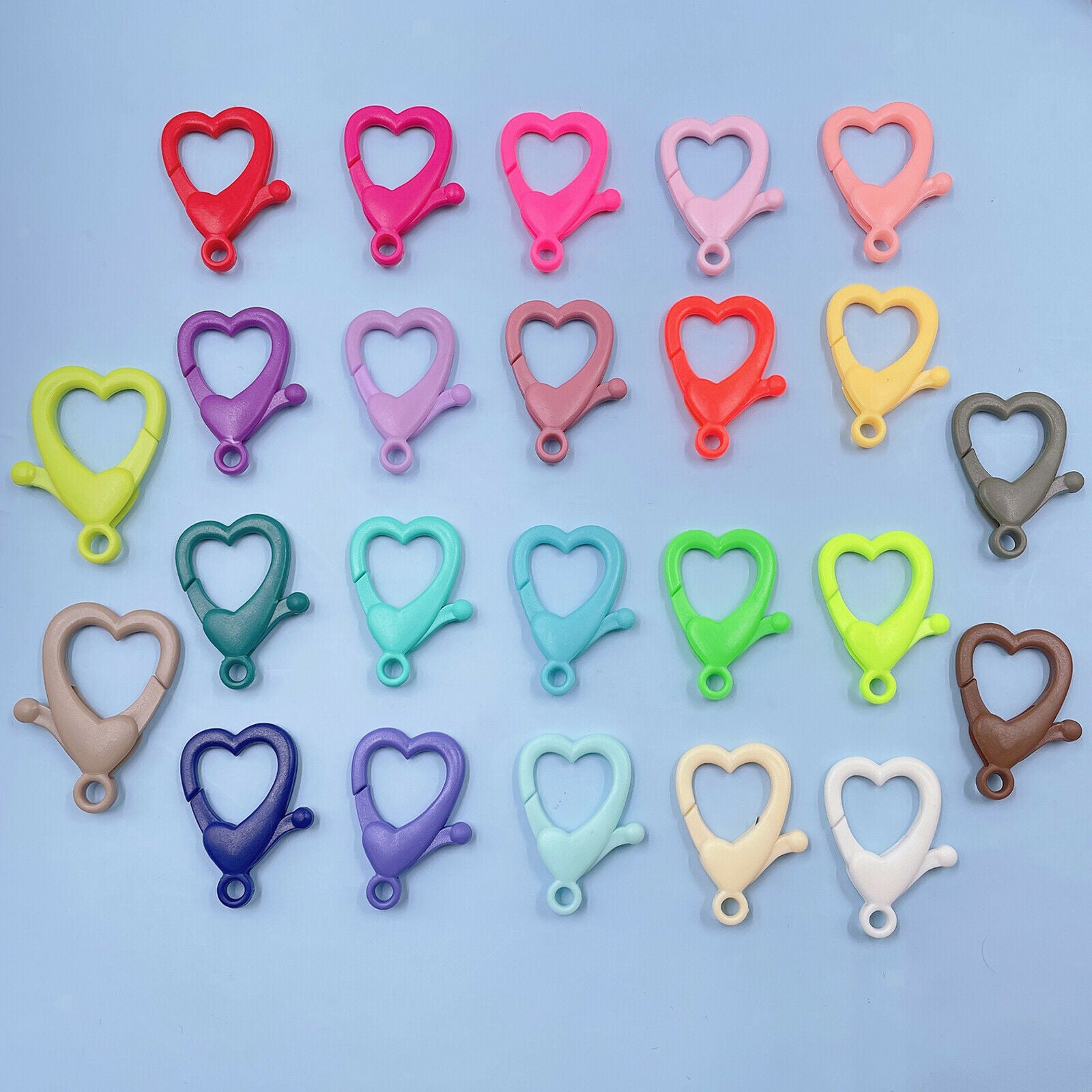 100 Pieces Heart-shaped Lobster Clasps Lanyard Snap Hooks for Jewelry Making