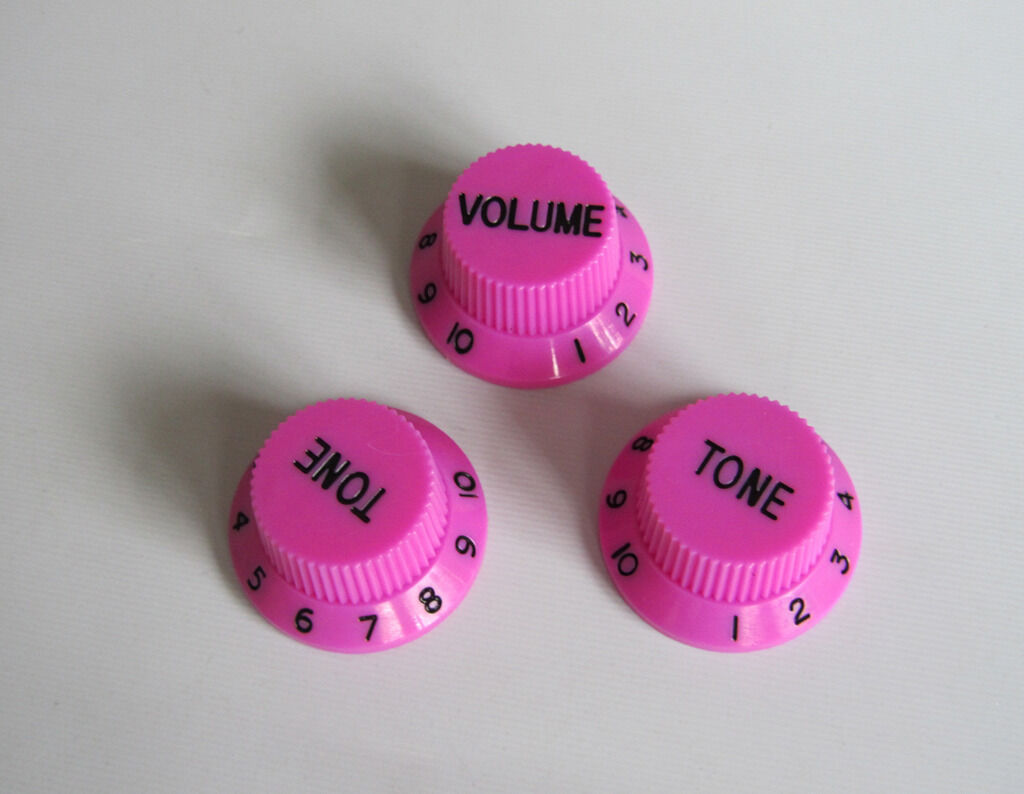 Purple w/ Black Number ST Strat Guitar Knobs Volume Tone Knob fits Stratocaster