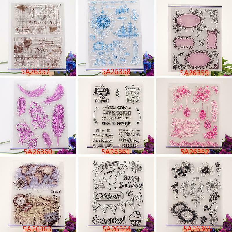 Clear Feather Transparent Stamp DIY Craft Silicone Rubber Scrapbooking Decor