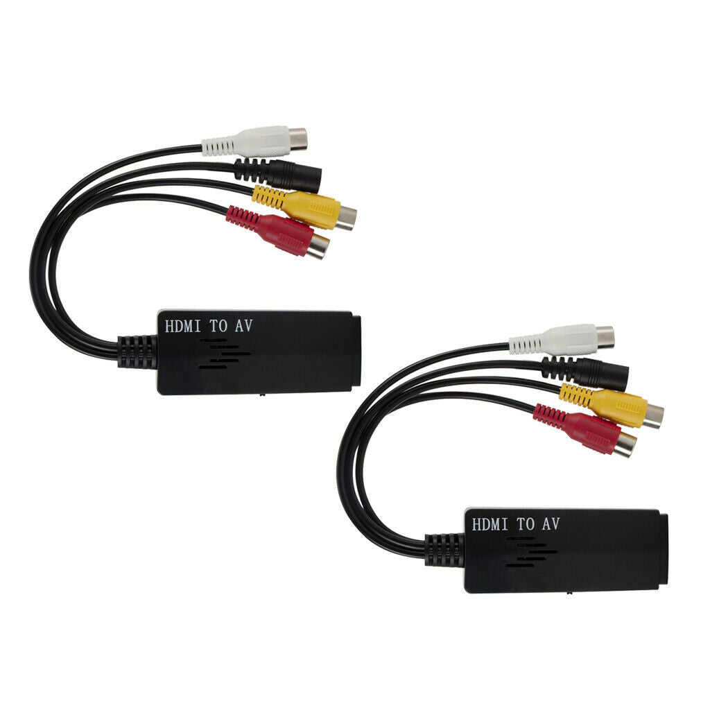 2 Pcs HDMI To RCA Converter Cable Composite Audio Video To 1080P HDMI AV HD