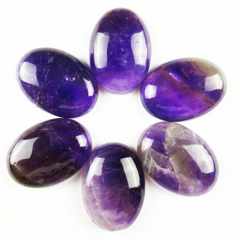 8pcs 25x18x6mm Natural Brazil Amethyst Oval Cab Cabochon 37g A-254JM