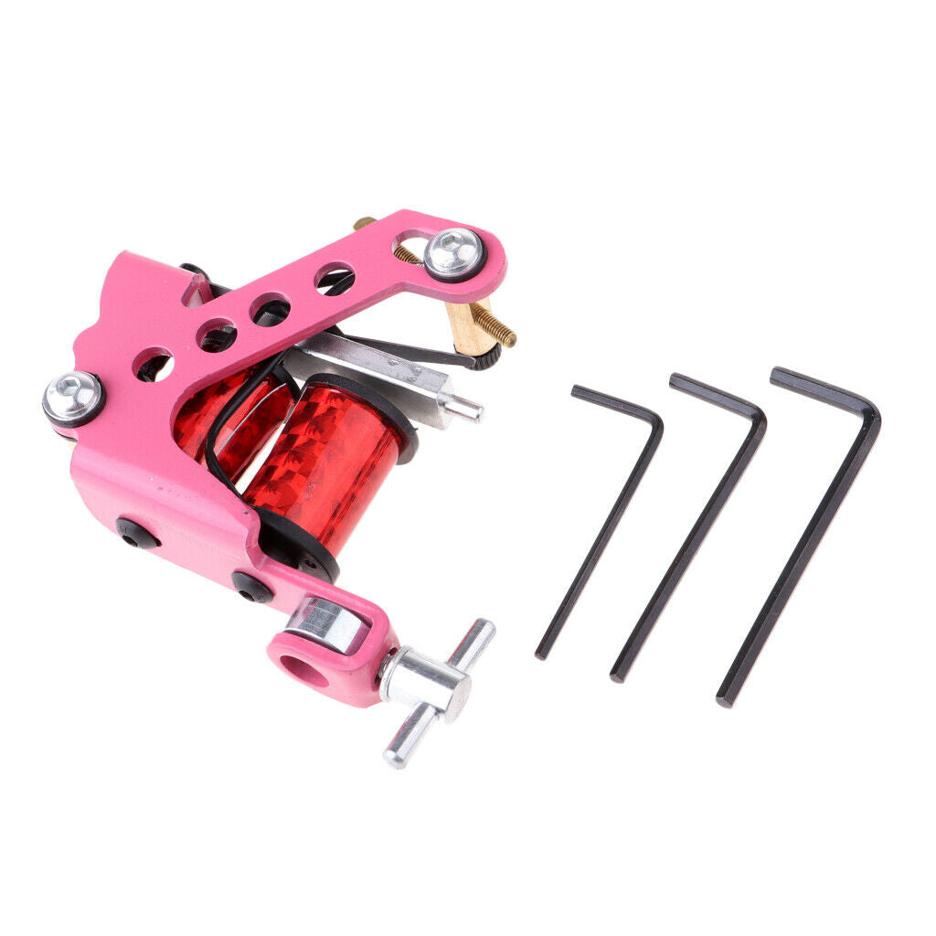 Pink  Machine Body Art Liner Shader 10 Wraps Coil Tattooing Supply
