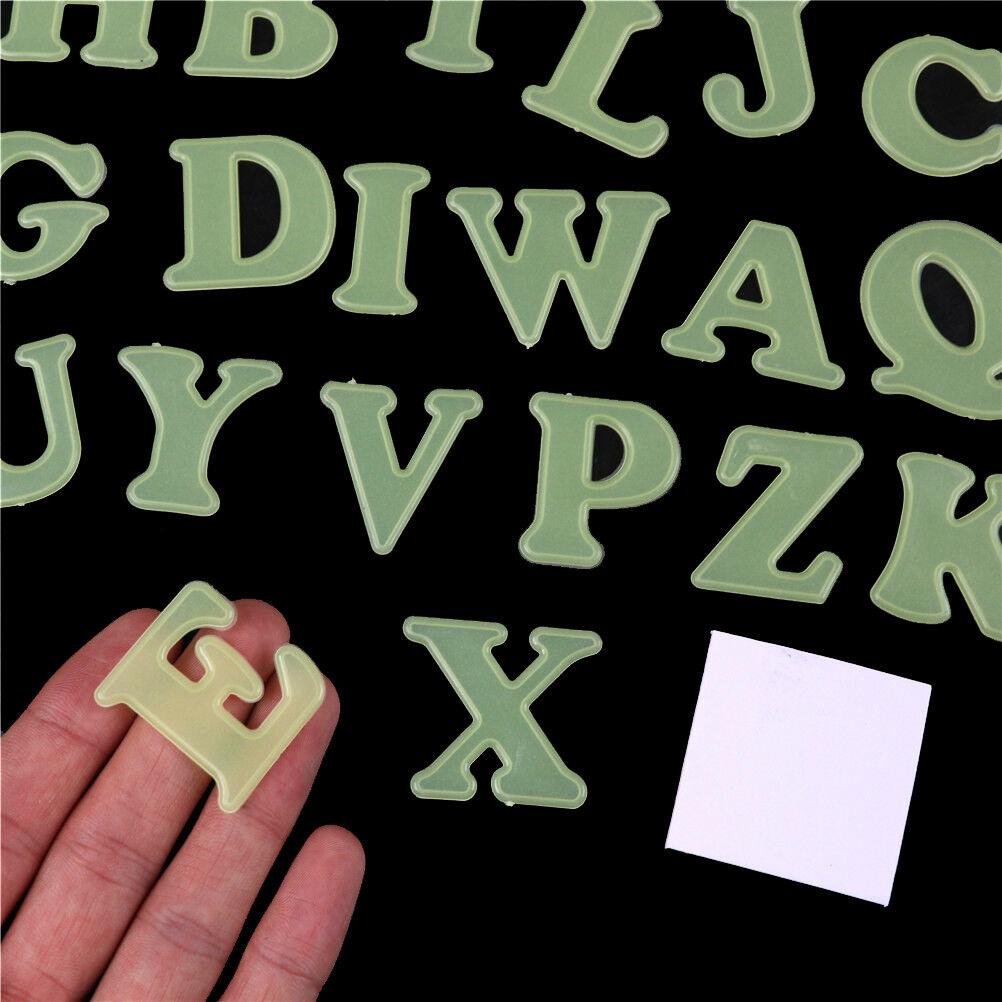 26pcs Glow In The Dark English Letter Luminous Stickers Kids Bedroom Deca.l8