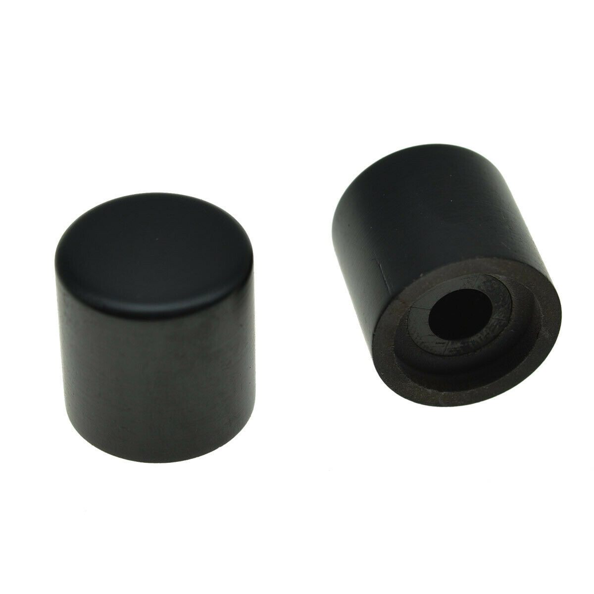 2x Ebony Wood Tele Style Flat Top Dome Knobs Guitar Bass Wood Barrel Knobs