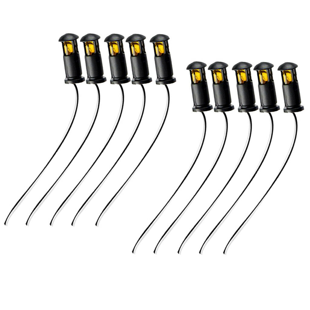 10 Pieces Train Railway Lawn Lamp Light Street Park Grassland Scenery Layout