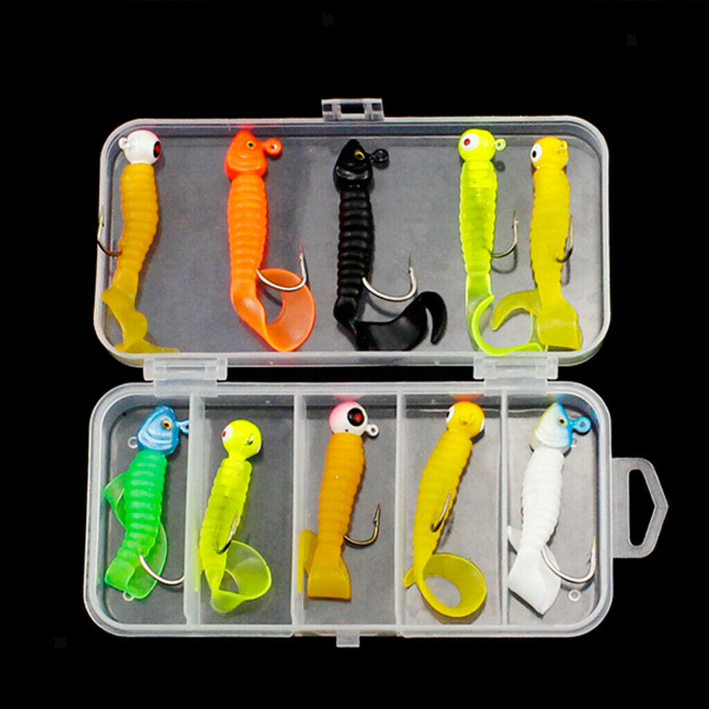 10pcs Soft Bait Shad Fishing Lure  Head Soft Bait Fishing Supplies