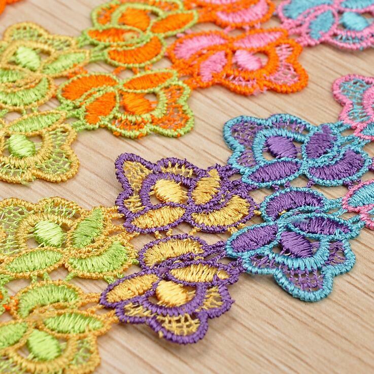 5 Yards Colorful lace Flower Sewing Clothing Jewelry Handmade DIY Accessories