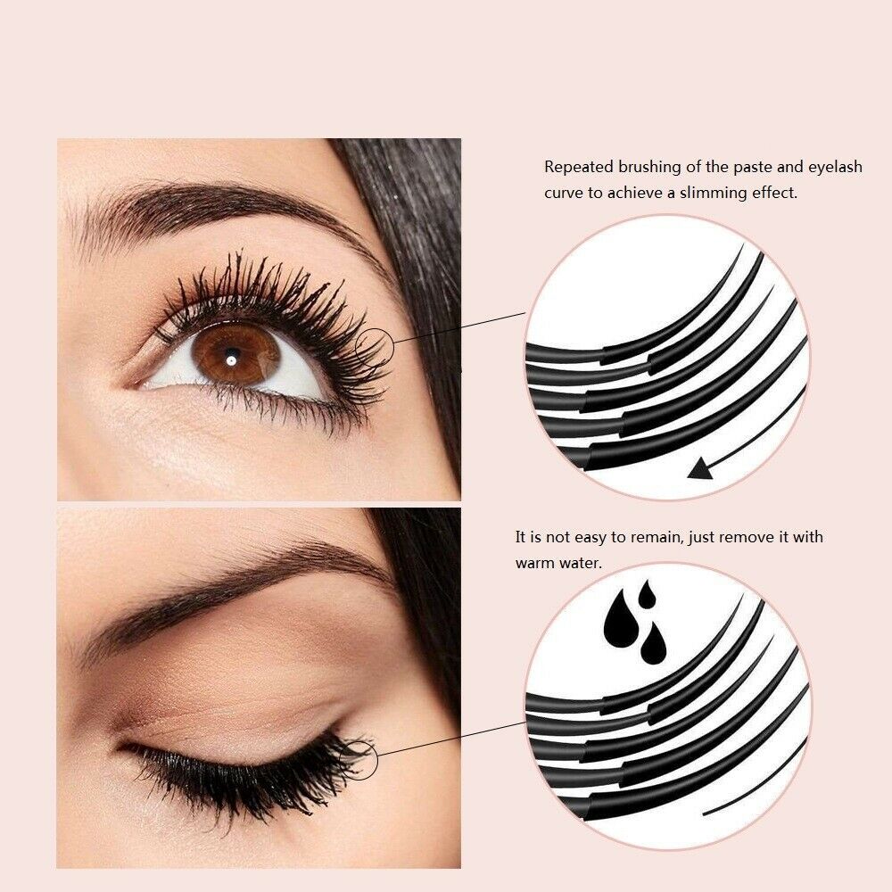 Mascara Black Long Curling Eyelash Eyes Cosmetics Waterproof Silk Fiber Mascara