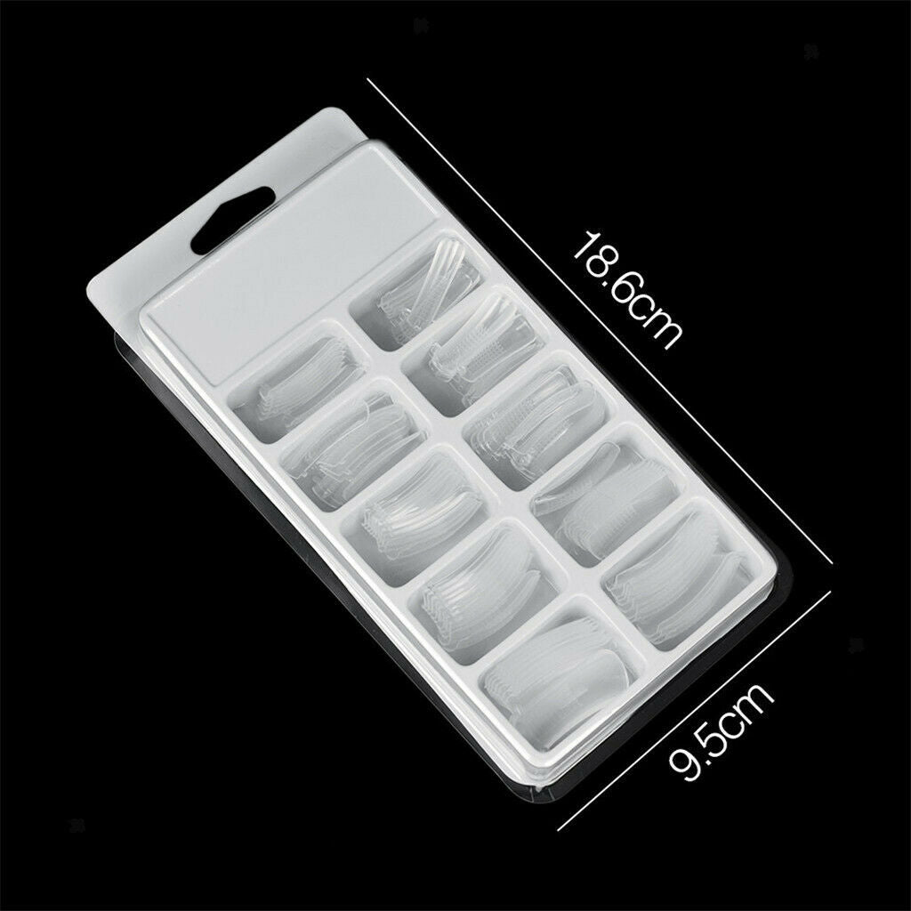 100x French Acrylic False Artificial Nail Art Tips Long Clear Manicure