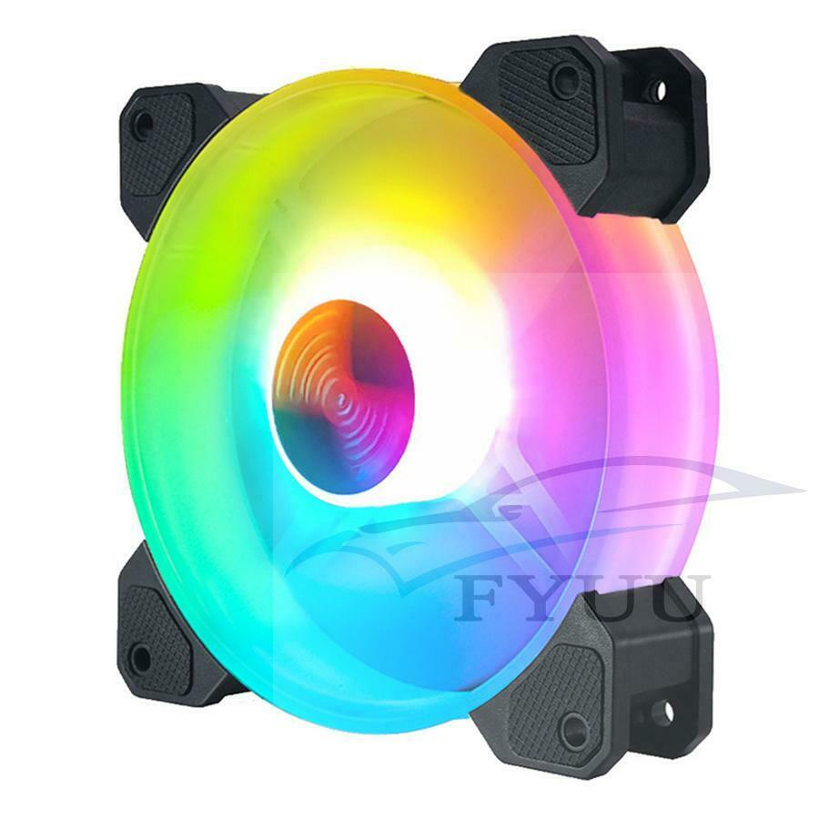 6x 120 mm Computer Case Fan RGB Fan Adjustable Colorful Lamp Light Adjust Cooler
