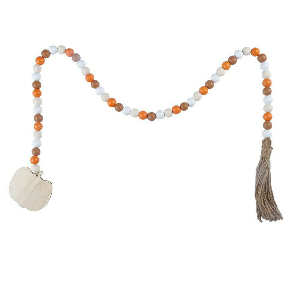 2pcs Wood Bead Garland with Tassels Farmhouse Beads Rustic Country Home Decor