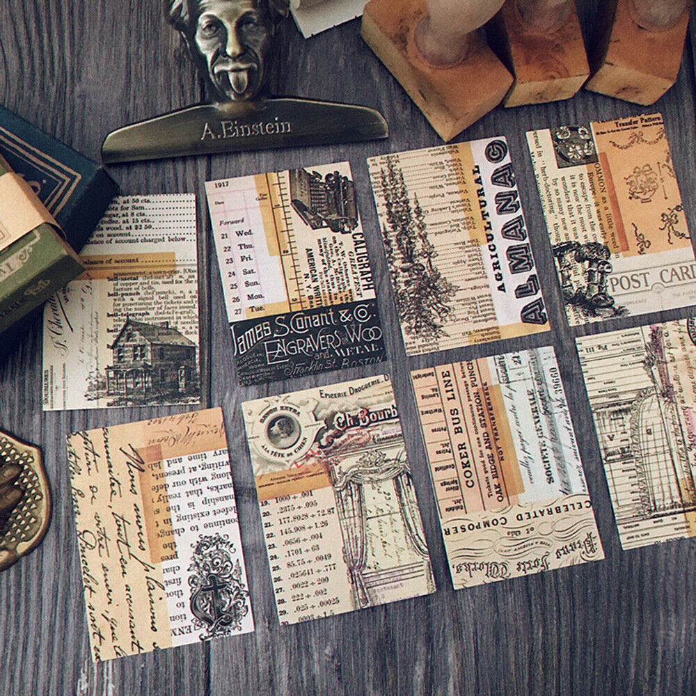 8pcsRetro Paper Pad Scrapbooking Single-sided Cardstock DIY Junk Journal Decor