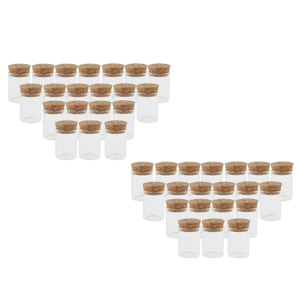 40Pcs 10ml Mini Empty Clear Glass Bottle Vials with Cork Stopper for Storage