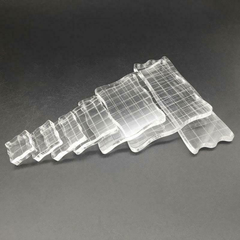 7pcs Transparent Acrylic Clear Stamp Block Pad Scrapbooking DIY Handmade Tool