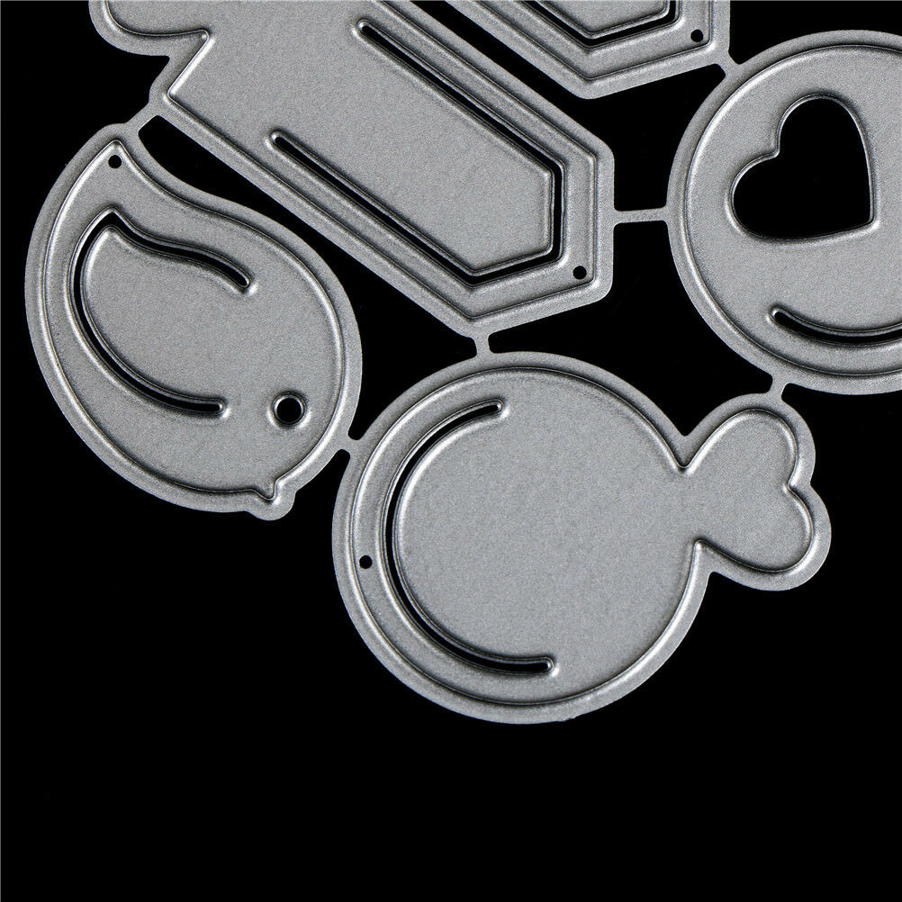 Love Geometry Label Metal Cutting Die For DIY Scrapbooking Album Paper Car.l8