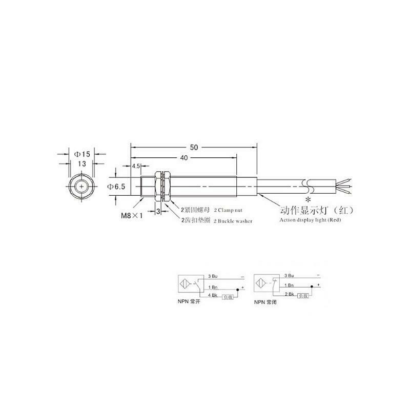 M8 2mm DC 5V NPN NO LJ8A3-2-Z/BX-5V Inductive Proximity Sensor Switch