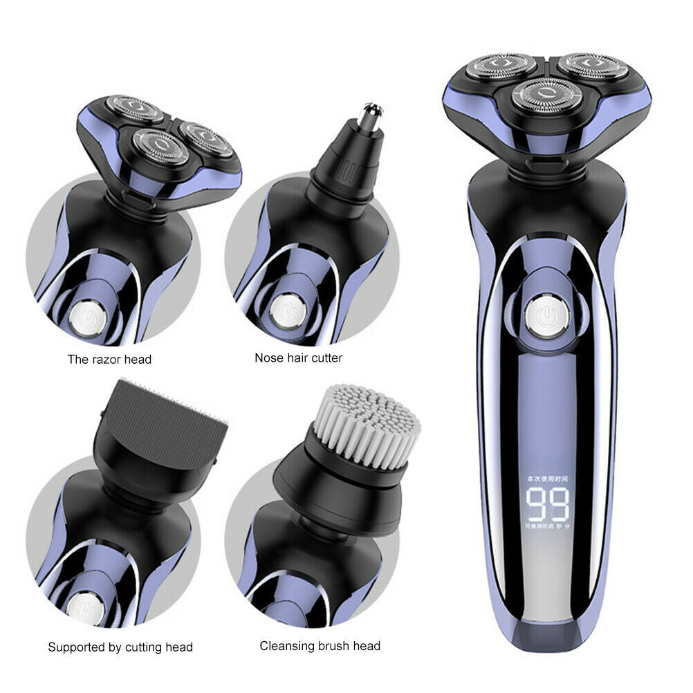 Men's 4D Electric Shaver Cordless Hair Trimmer Rotary Head Shavers Beard Trimmer