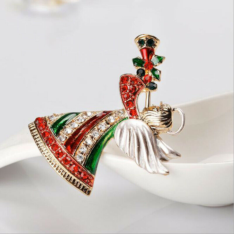 Christmas Jewelry Brooches Women Angel Brooch Pins Xmas Gifts Coat AccessoriBDA