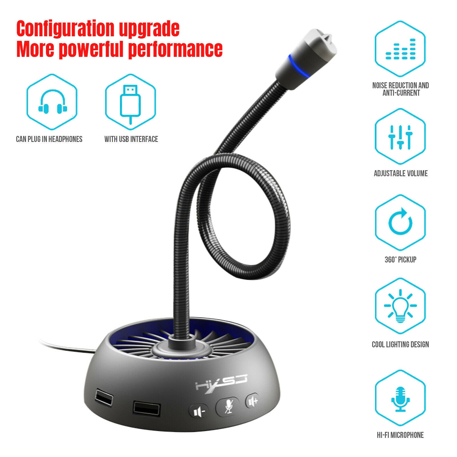 Desktop Microphone Speech Recording Mic for PC Laptop Notebook Gaming Chat