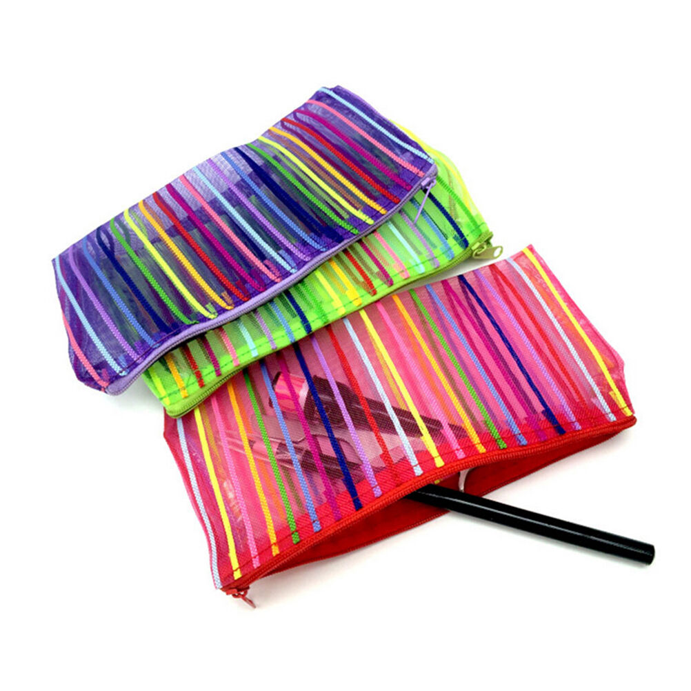 Mini  Colorful lines wash bags Cosmetic Bag New Transparent storage bags M&BDAU