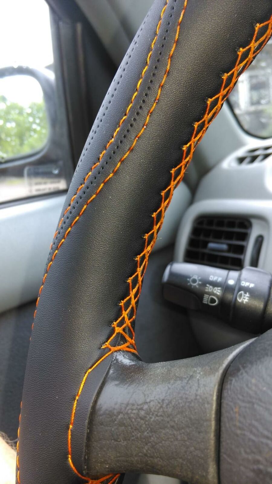 Hand sewing Micro Fiber Leather Car Steering Wheel 38cm  Universal Protector
