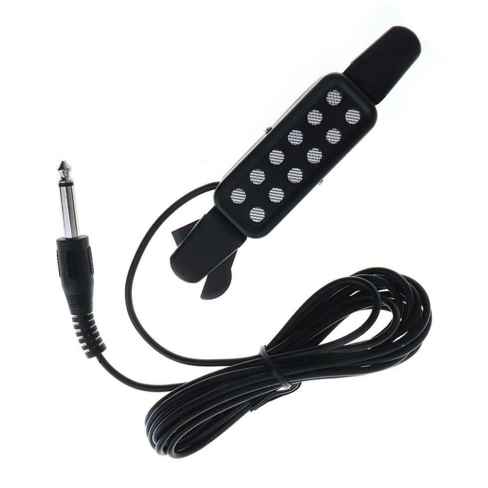 12Hole Acoustic Guitar Sound Pickup Microphone Portable Free Opening Amplifier