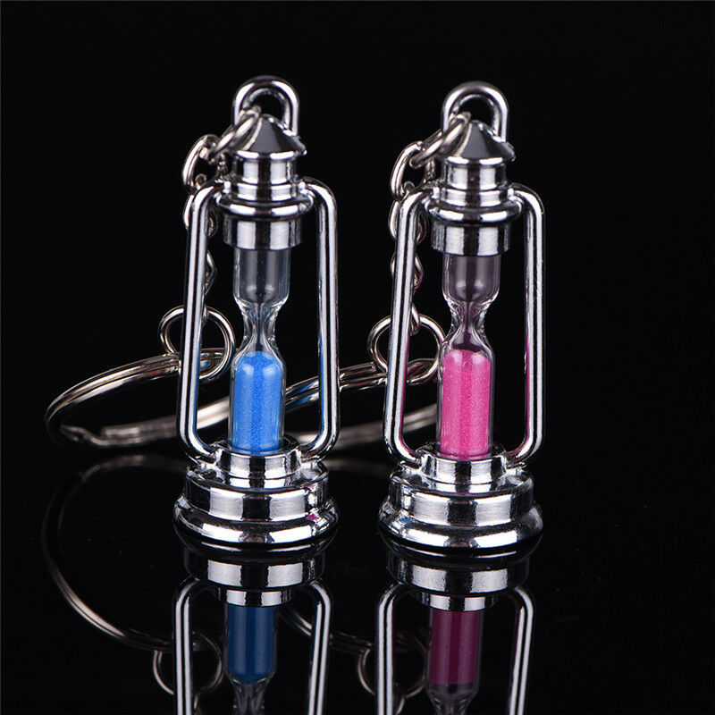 1 Pair Novelty Metal Hourglass Key Chain Key Ring Couples Trinket Key cha.l8
