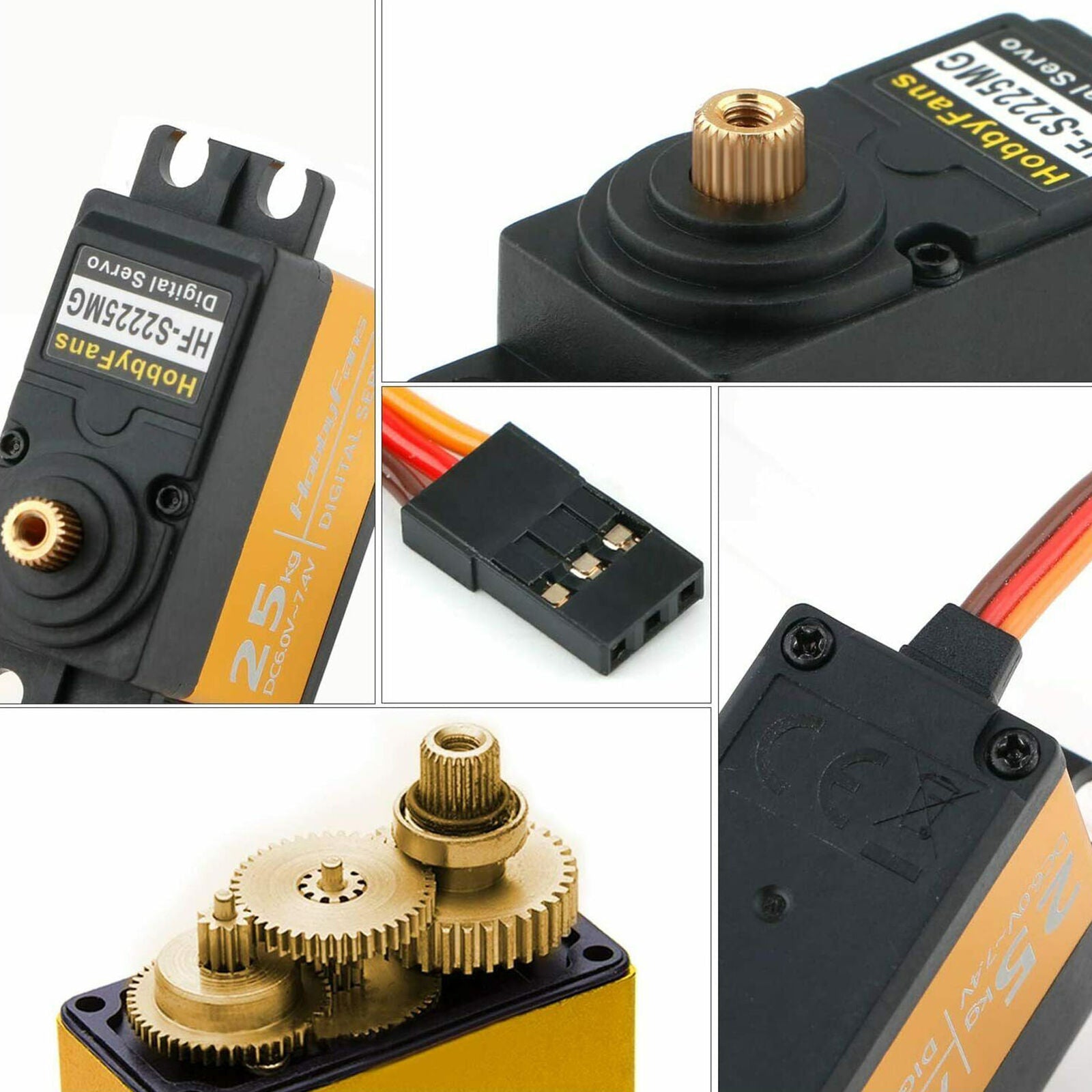 25KG Full Metal Gear High Torque Waterproof Digital Servo with 25T Servo Arm New