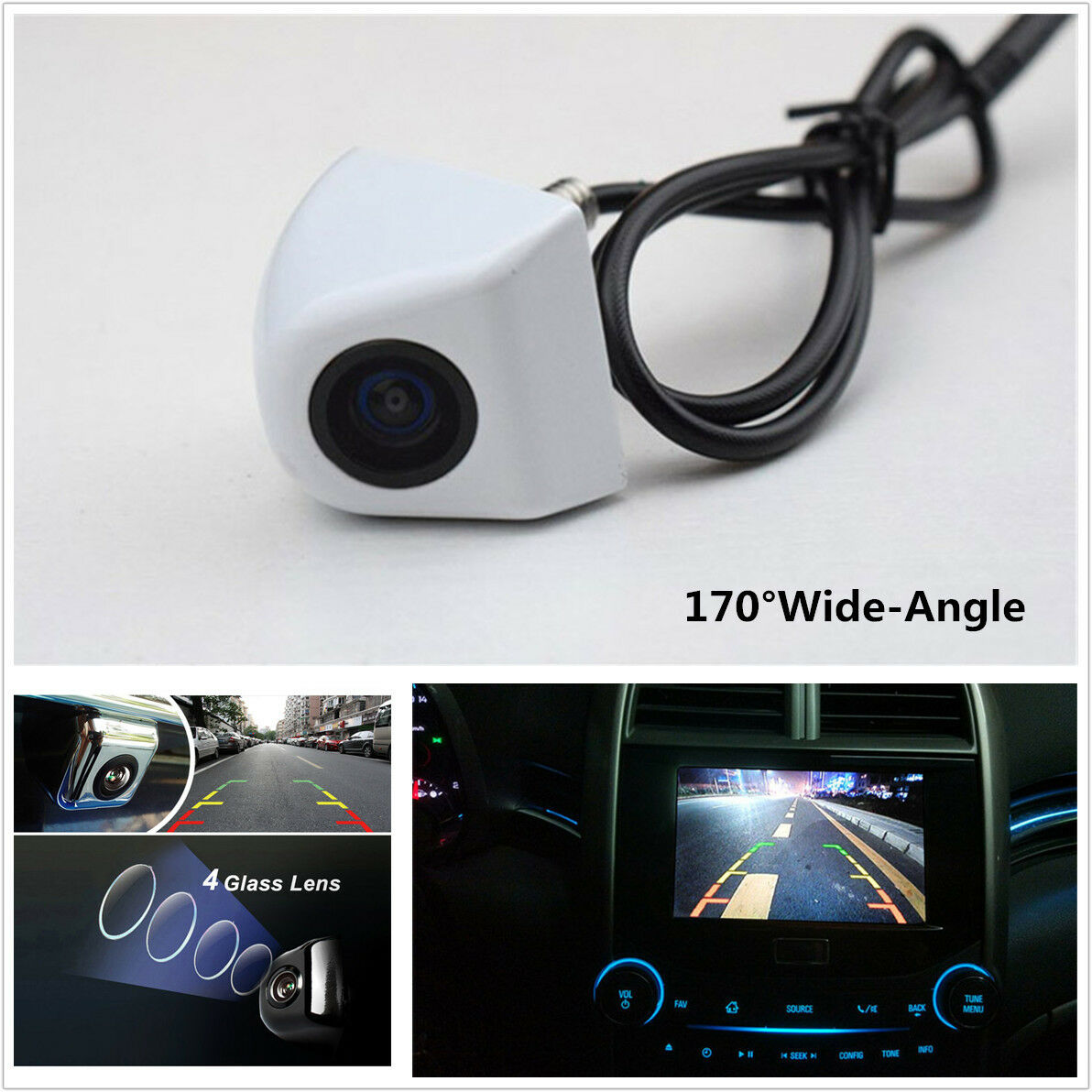 170° HD Waterproof Car Front View Camera Backup Parking Assistance Camera NTSC
