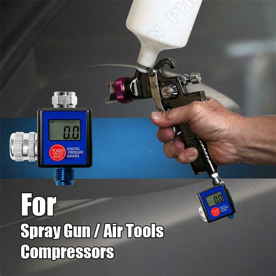 Digital Spray Paint Gun Air Pressure Regulator Gauge Water Trap Filter Tool