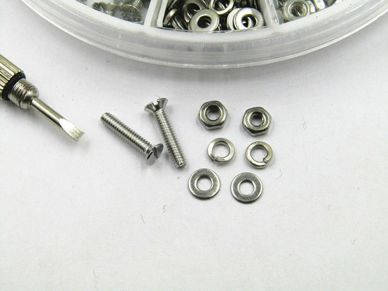 M2.5 Flat Head Screws and Hex Nuts Washer Assort 200 pcs