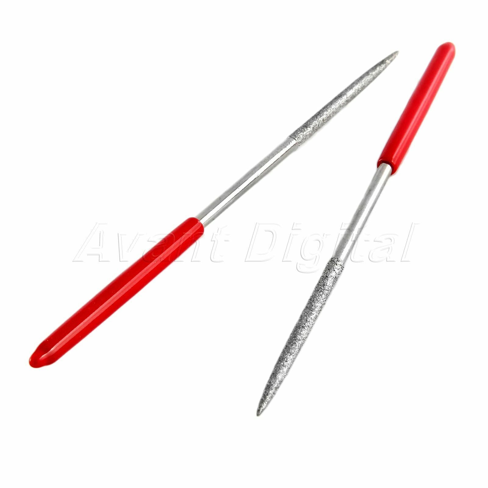 Jewelry Making Tool Steel Round Needle File 3mmx140mm W Diamond Coating Kit