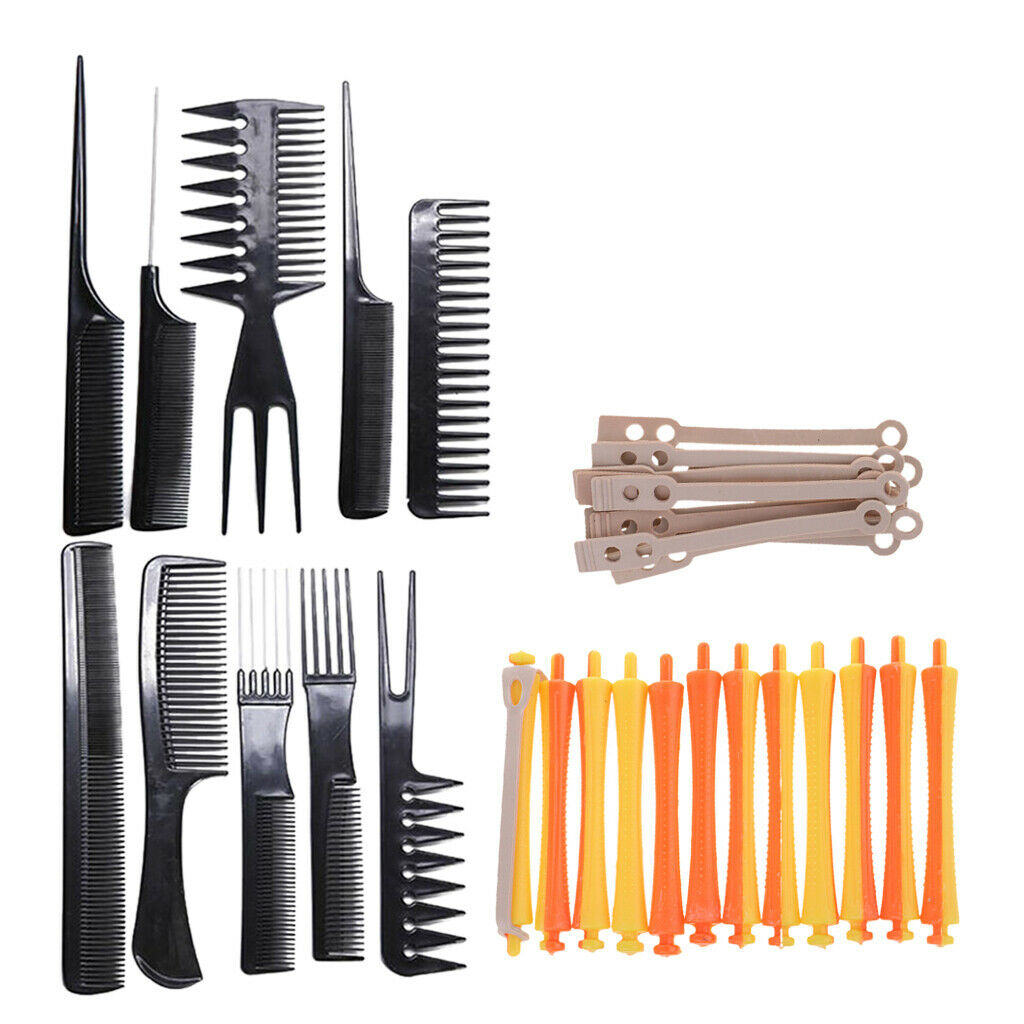 12x 1.6x9 cm Hair Grip Curlers Rollers Styling Tool with 10pcs Hair Comb Kit