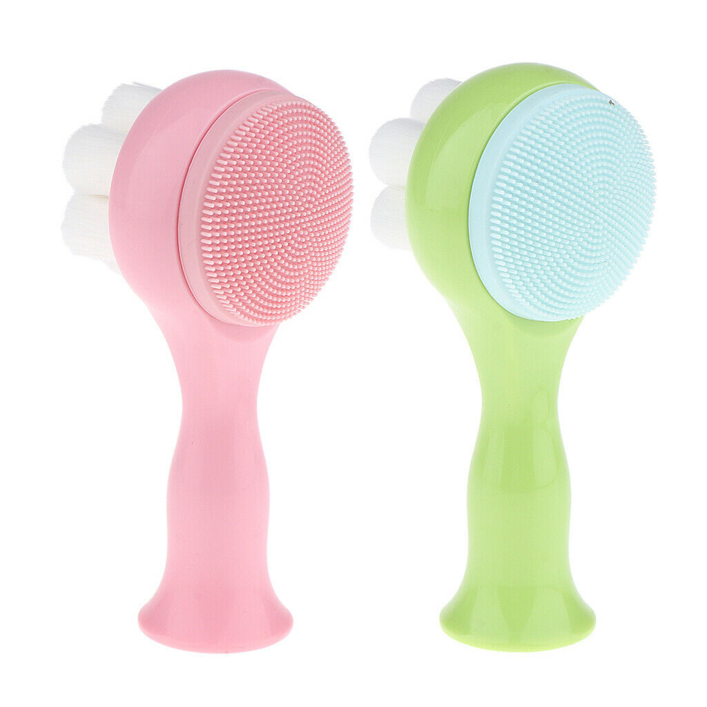 Silicone Facial Cleanser Massager Deep Pore Cleansing Face Brush Green