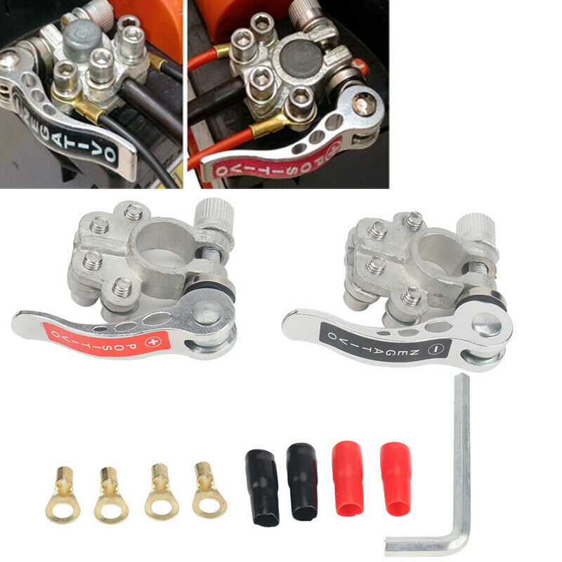 Copper Car Battery Terminal Clip Disconnect Switch Link Kit Heavy Duty Universal