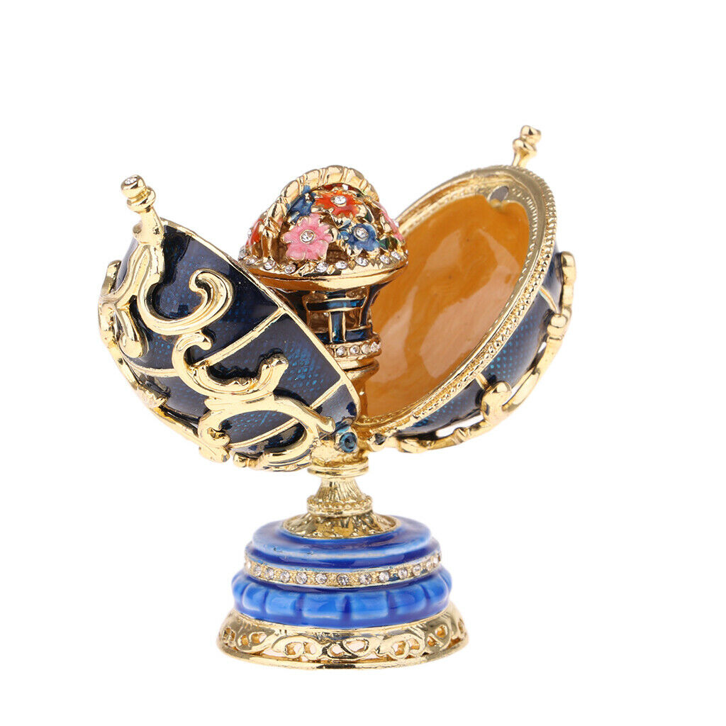 1 Piece Easter Eggs Decorative Jewelry Boxes for Ornaments Gift Blue