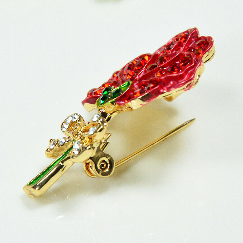 Women Metal Alloy Carnation Flower Brooch Lapel Pin Collar Tips